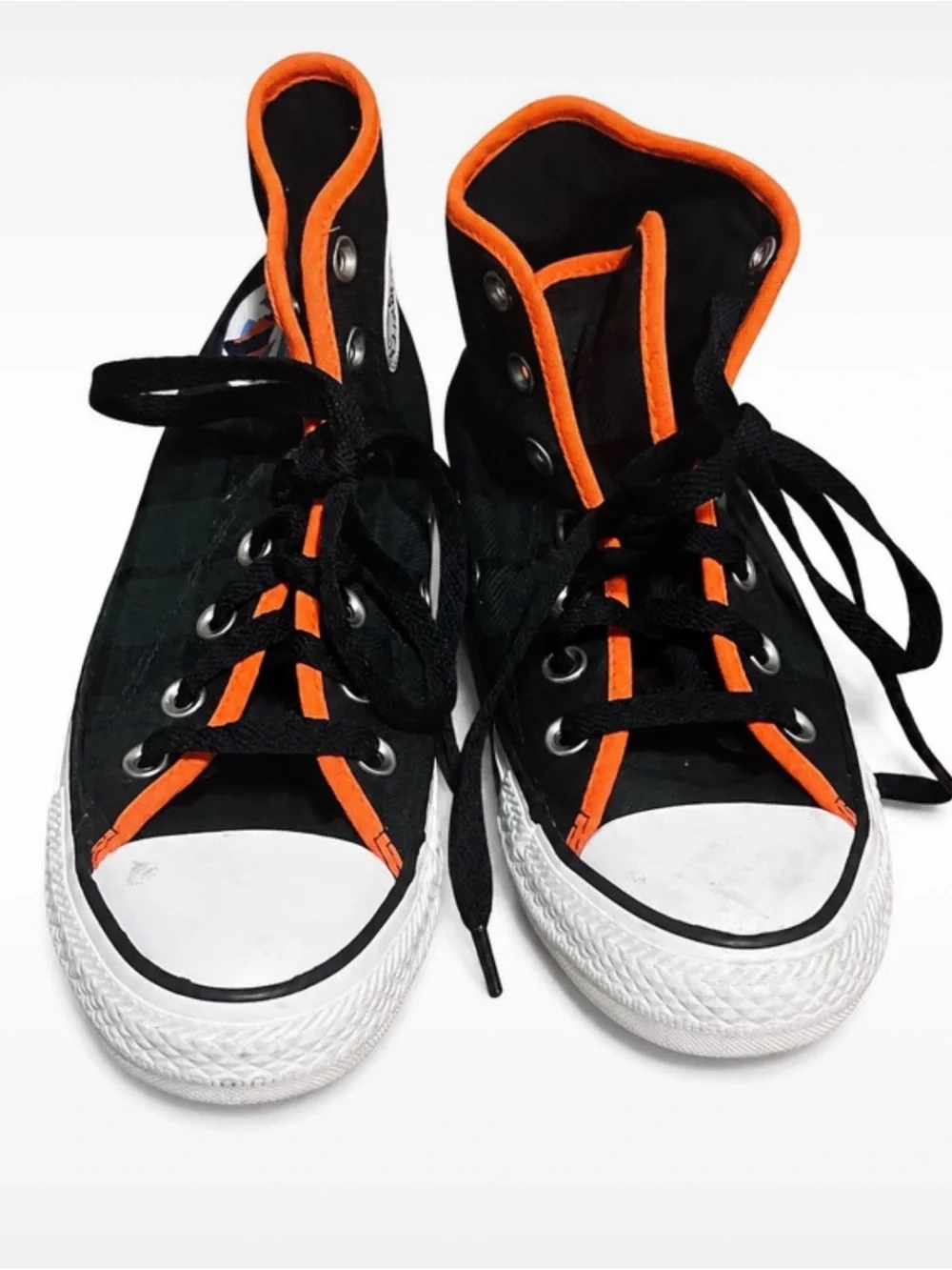 Converse Chuck Taylor All Star High World Peace Green Plaid Orange Wmns 6